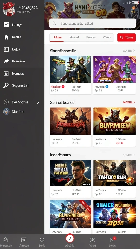 Beragam pilihan permainan menarik dalam aplikasi Download paham777 APK untuk Android.